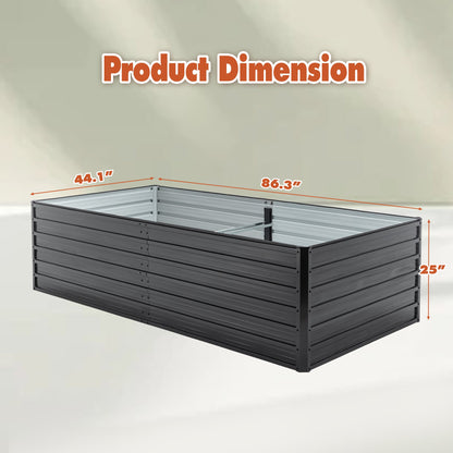 2-pack galvanized metal raised garden bed kit gray finish 8x4x2 ft HouseOfZazla on Tampa Home & Garden Store