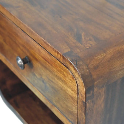 Curve Upper Slot Floating Nightstand with Drawer