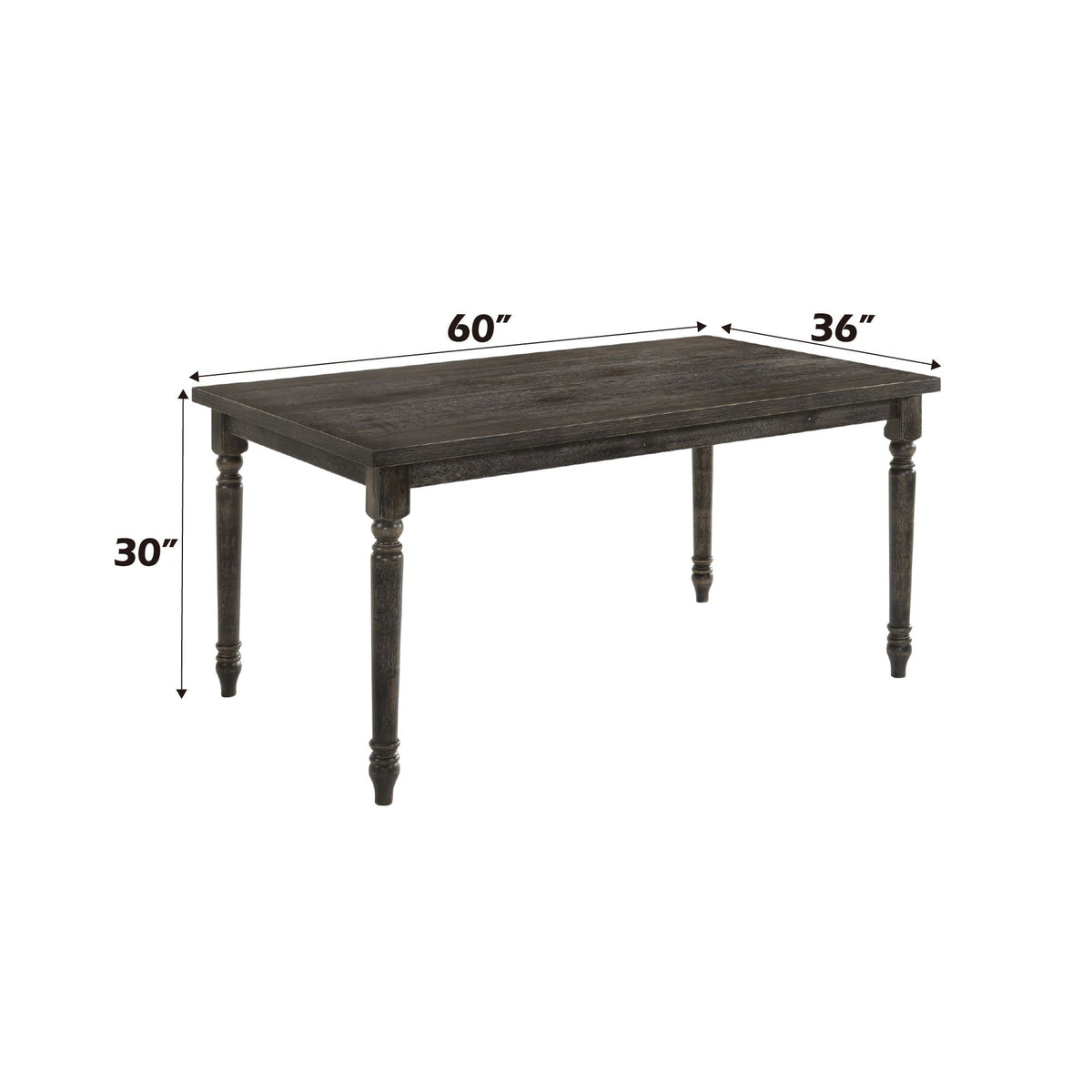 Claudia II Weathered Gray Dining Table by HouseOfZazla, 60in L x 36in W, solid wood on Tampa Home & Garden Store