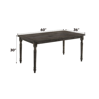 Claudia II Weathered Gray Dining Table by HouseOfZazla, 60in L x 36in W, solid wood on Tampa Home & Garden Store