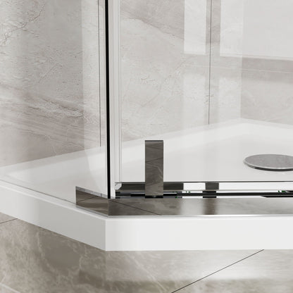 Frameless Neo Angle Shower Door and Acrylic Base