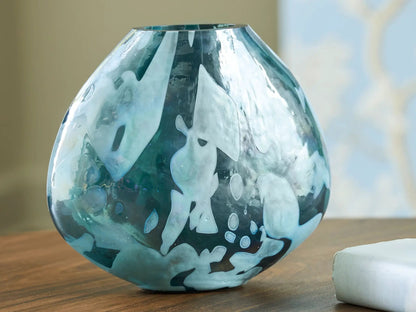 Cartshaw Vase in Iridescent Teal, 7 Inches