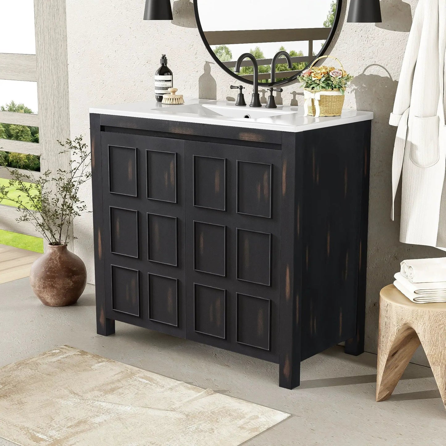 Bathroom Vanity Organizer with Sink and Cabinet