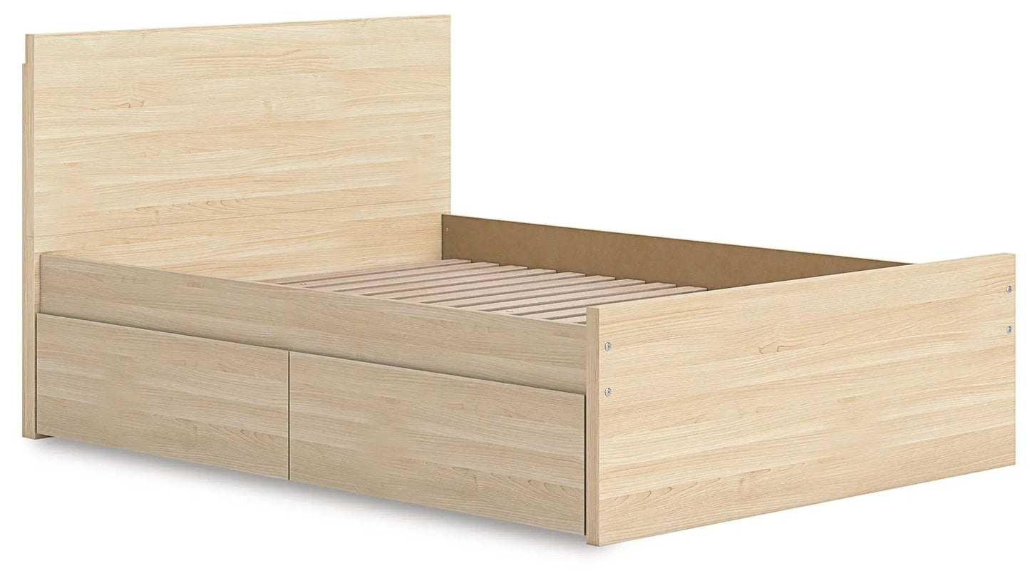 Onita panel platform bed with light oak storage drawers by Unique Piece Furniture on Tampa Home & Garden Store