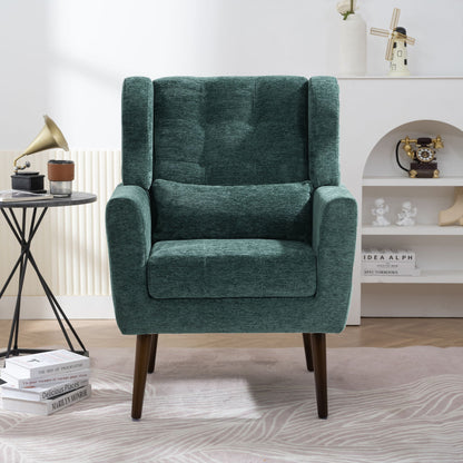Modern Padded Accent Chair and Extra Pillow