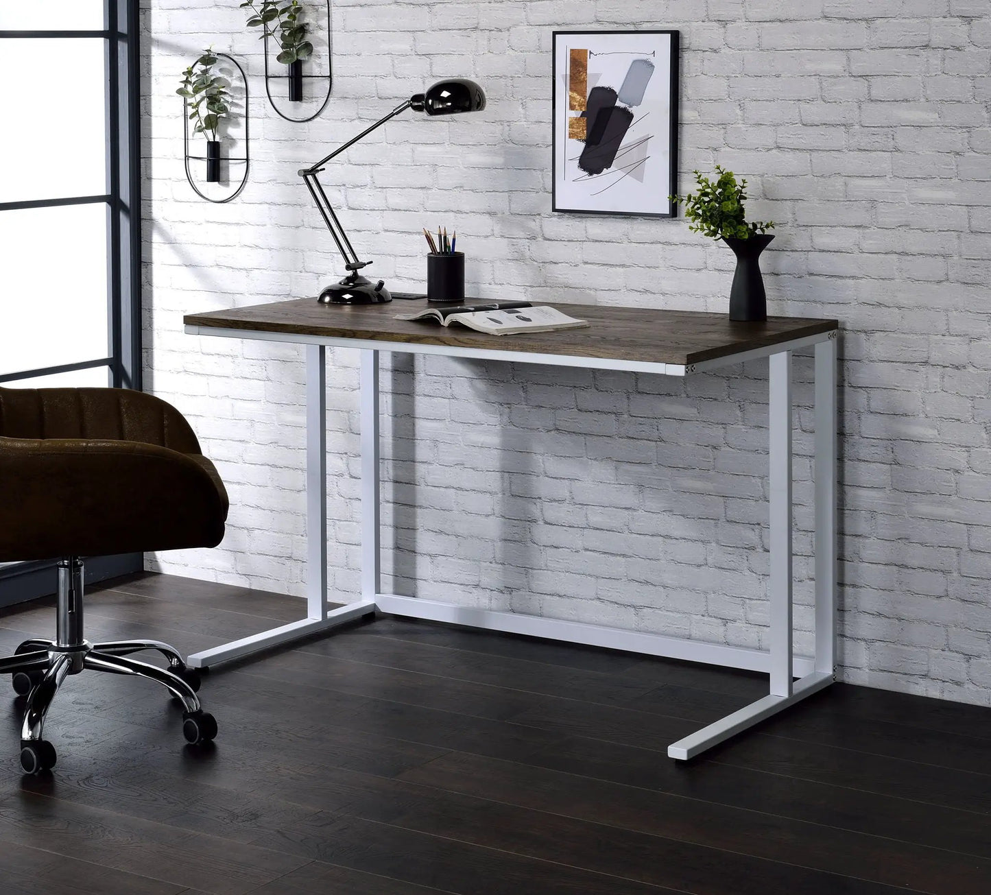 Tyrese Writing Desk With USB Ports Sleek Modern