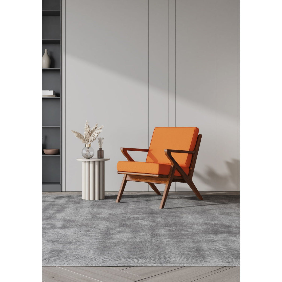 Martelle Accent Armchair orange upholstered with wooden frame HouseOfZazla on Tampa Home & Garden Store