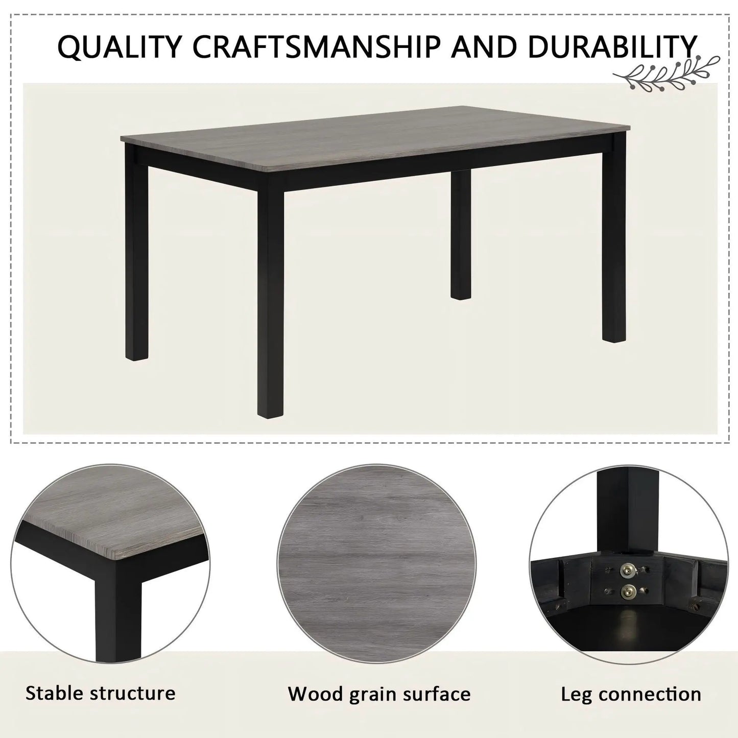 Modern Dining Table with wood top black legs 5pc upholstered chairs by Unique Piece on Tampa Home & Garden Store