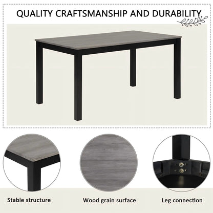 Modern Dining Table with wood top black legs 5pc upholstered chairs by Unique Piece on Tampa Home & Garden Store