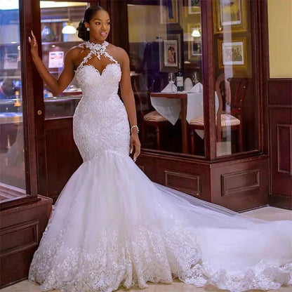 Vintage lace beaded mermaid wedding dress with illusion neckline, gown by FLIPSTYLEZLLC on Tampa Home & Garden Store