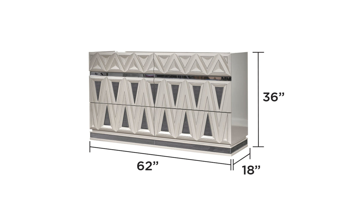 Lavita 5 Pc Queen Upholstered Bedroom Set dresser with triangle panels by HouseOfZazla on Tampa Home & Garden Store