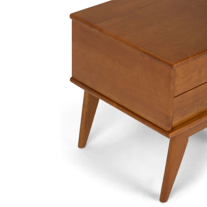 Draper handcrafted midcentury end table warm wood finish with angled legs Unique Piece Furniture on Tampa Home & Garden Store