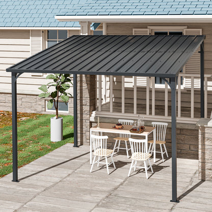 Modern Outdoor Pergola With Metal Inclined Roof