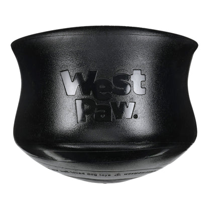 West Paw Toppl Halloween dog toy, black rubber donut chew with embossed logo on Tampa Home & Garden Store