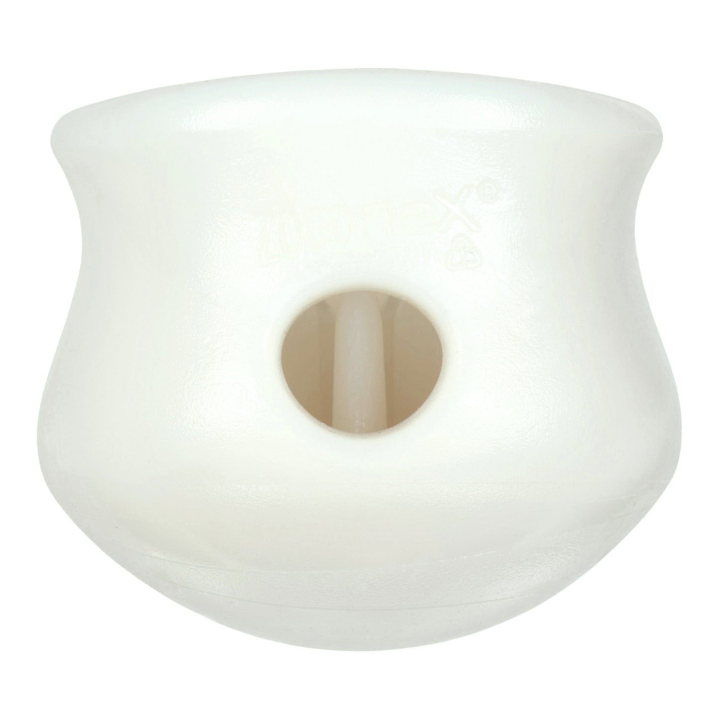 Toppl Halloween dog toy by West Paw, white hollow treat-dispensing toy on Tampa Home & Garden Store