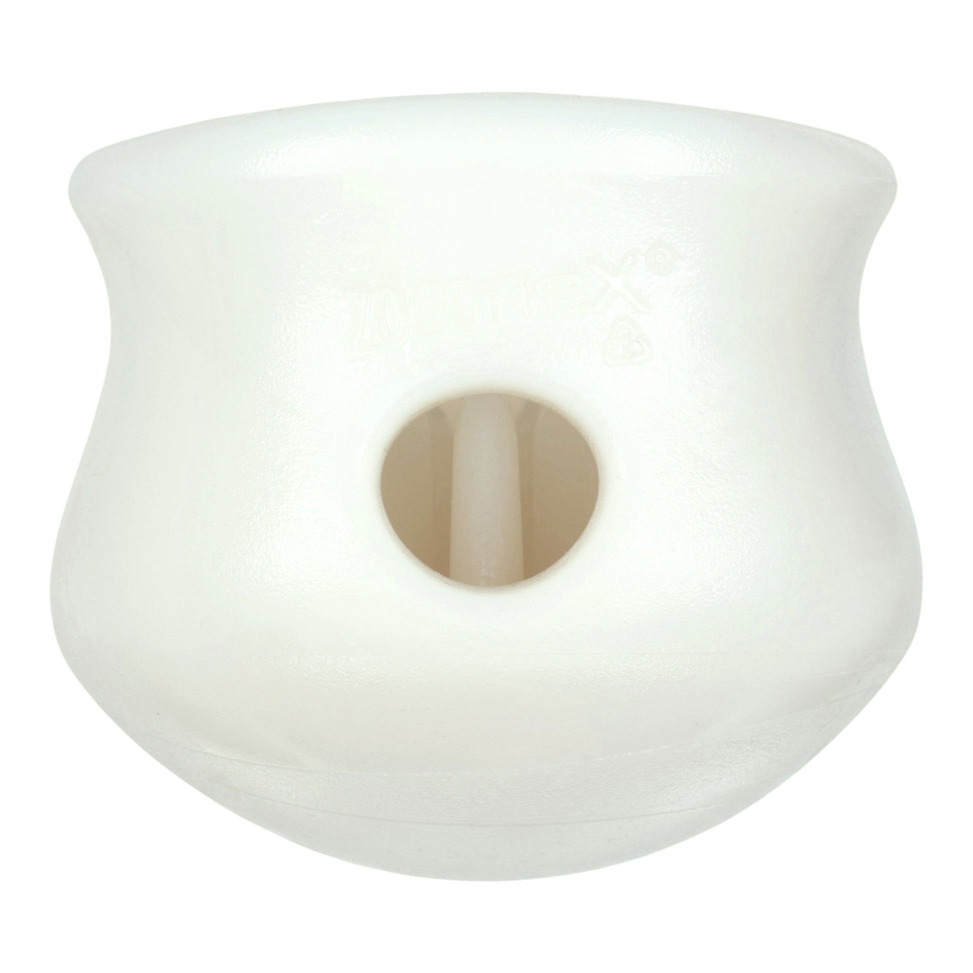 Toppl Halloween dog toy by West Paw, white hollow treat-dispensing toy on Tampa Home & Garden Store