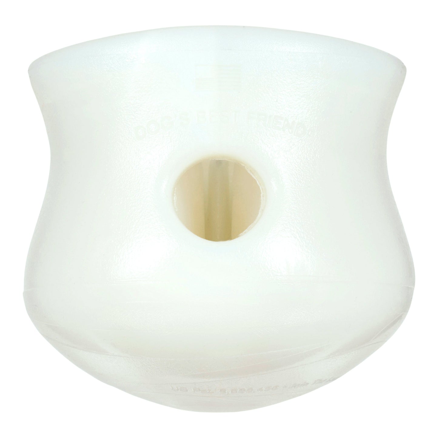 Toppl Halloween dog toy by West Paw, white hollow treat-dispensing ball on Tampa Home & Garden Store