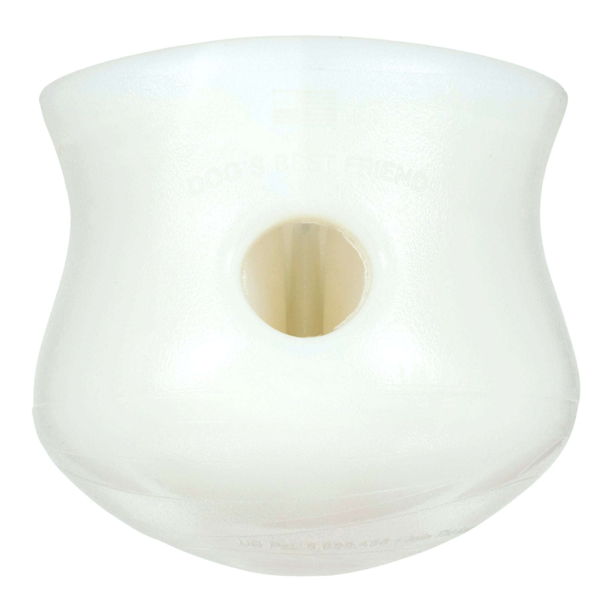 Toppl Halloween dog toy by West Paw, white hollow treat-dispensing ball on Tampa Home & Garden Store