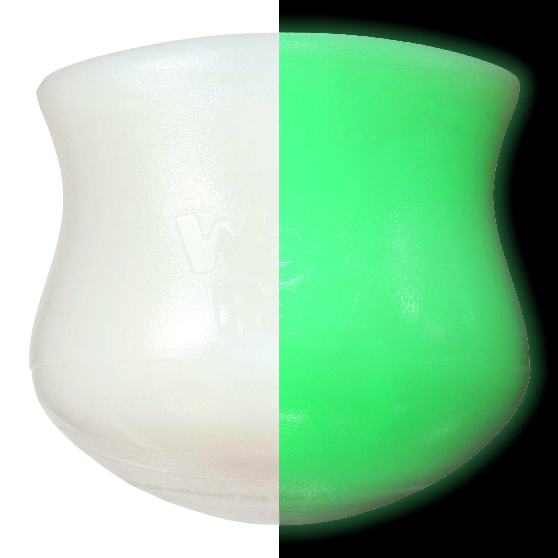 Toppl Halloween dog toy by West Paw, white green split rubber ball on Tampa Home & Garden Store