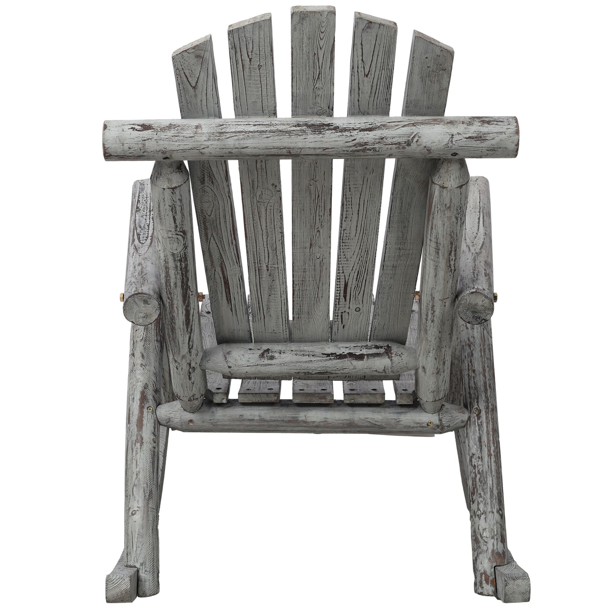 Durable fir log rocking chair weathered gray by HouseOfZazla on Tampa Home & Garden Store