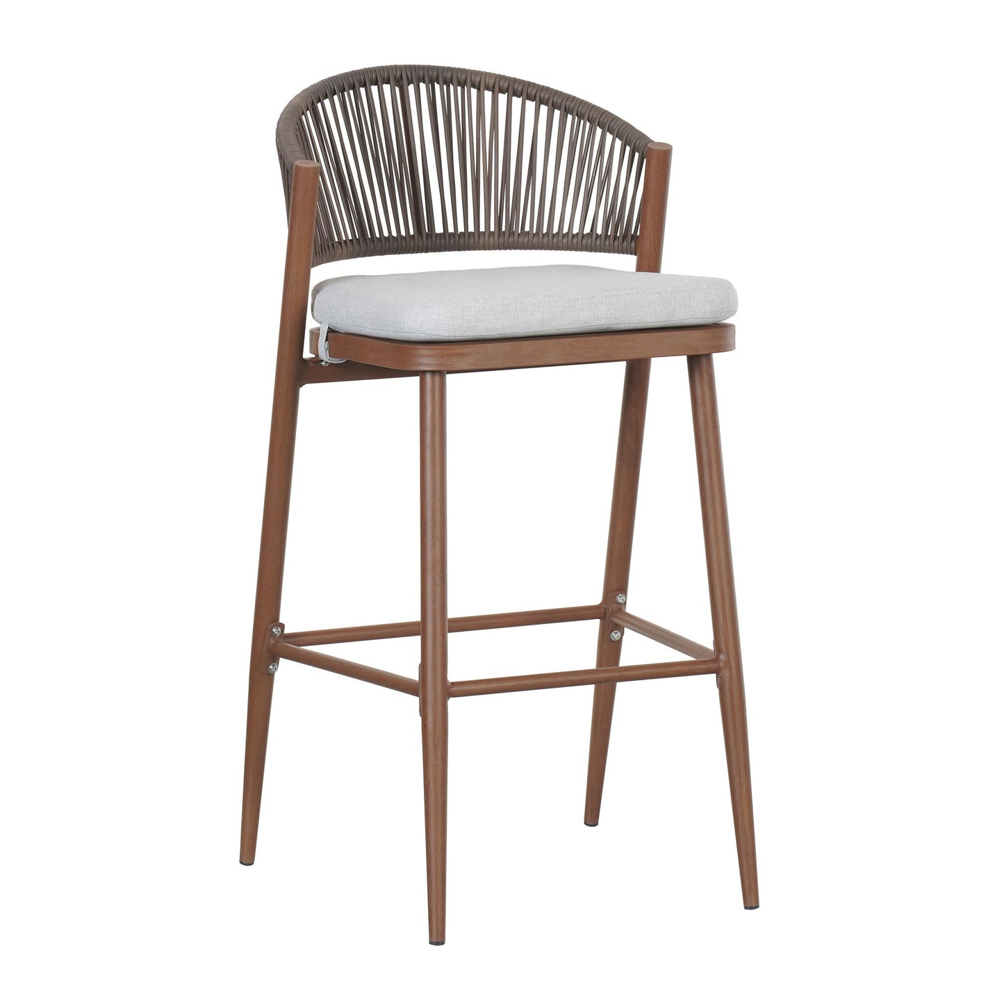 Outdoor Bar Stools With Scallop Cushion And Frame