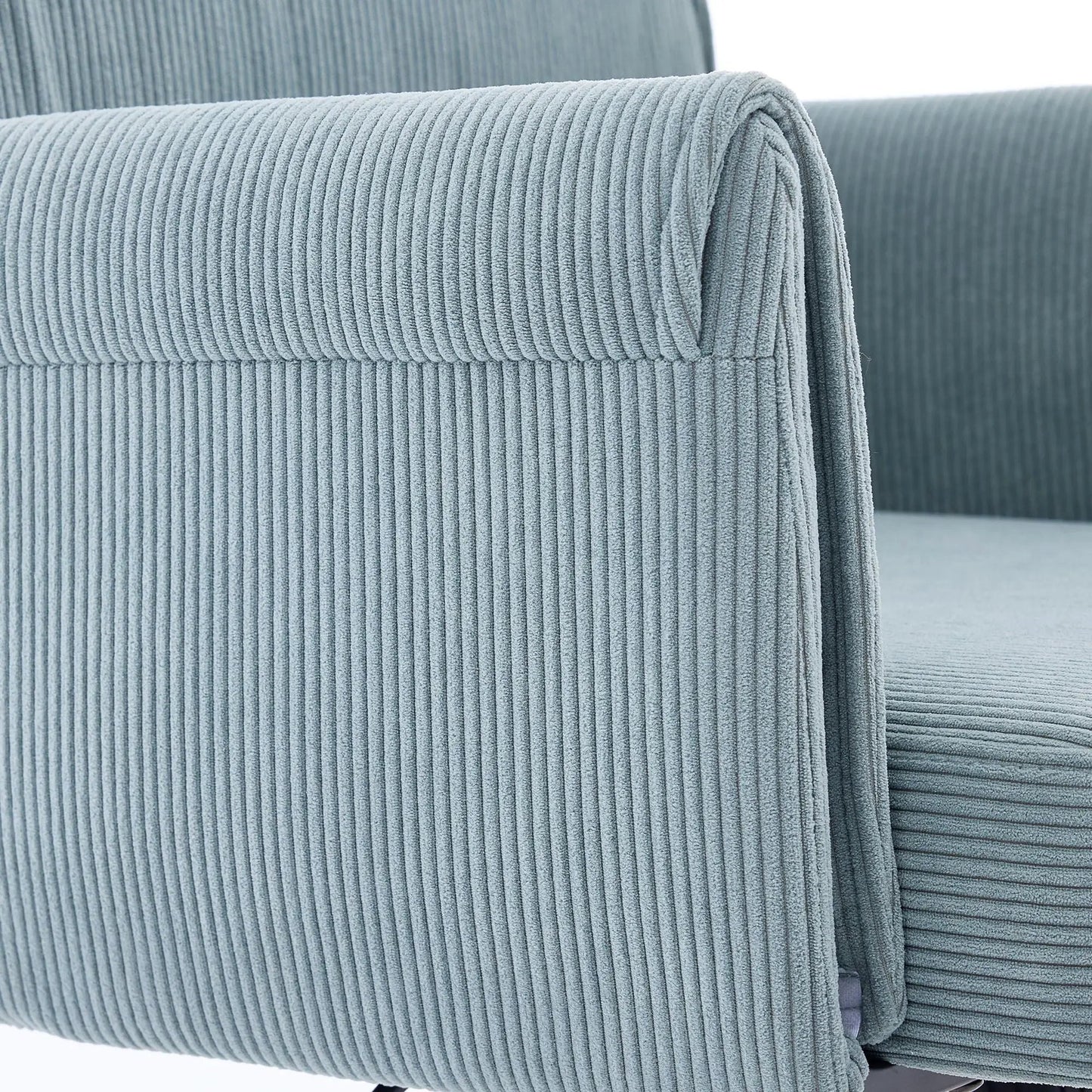 Ergonomic mid back office chair with blue-gray corduroy upholstery, ribbed fabric texture on Tampa Home & Garden Store