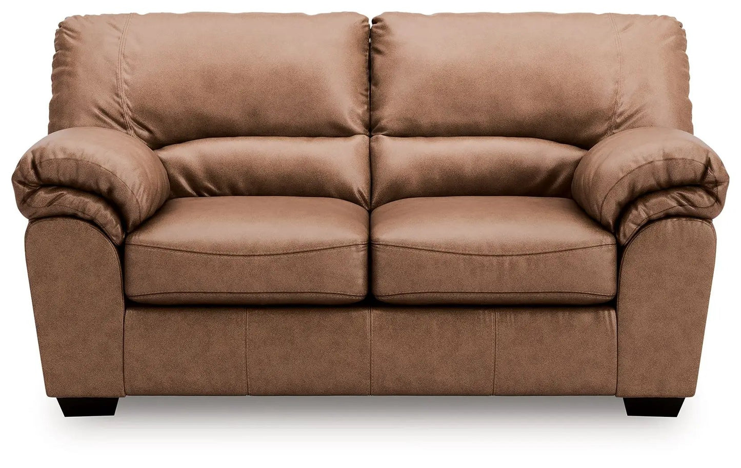 WillowBend Faux Leather Loveseat Jumbo Stitching
