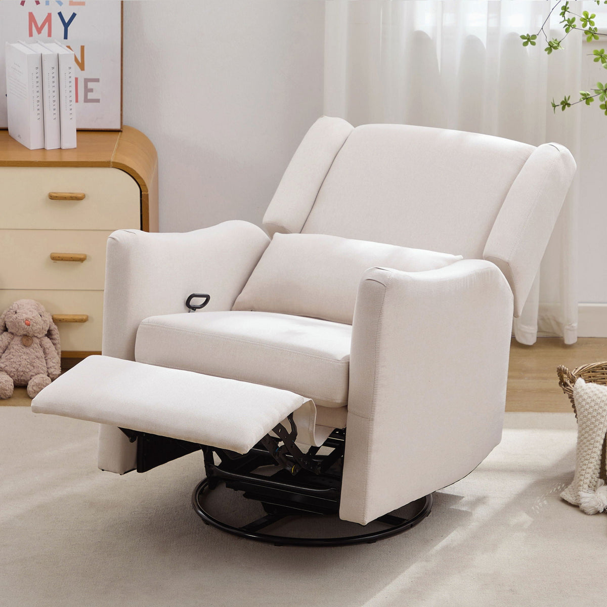 Wide Wingback Swivel Glider And Recliner