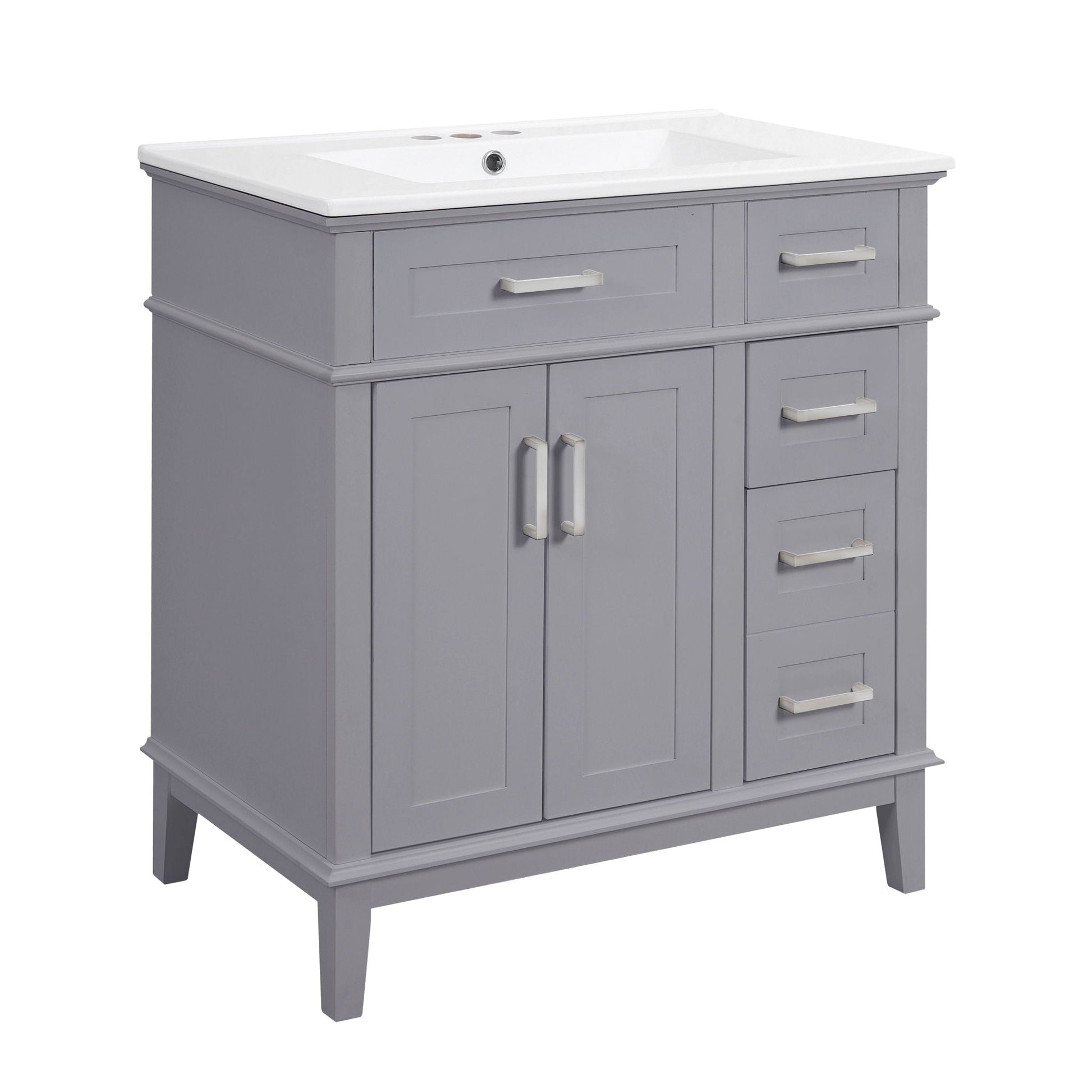 Modern bathroom vanity with sink by HouseOfZazla, gray finish, deep drawers, storage cabinet on Tampa Home & Garden Store