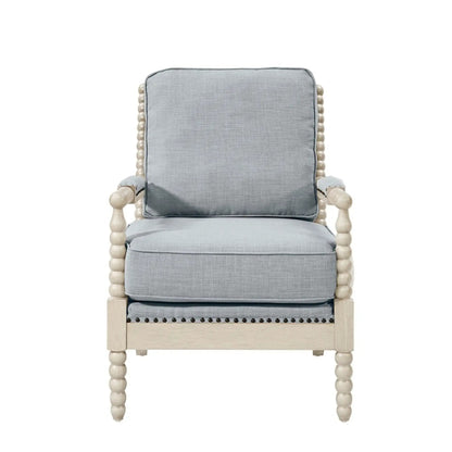 Arm Chair With Back Spindle Design and Cushions
