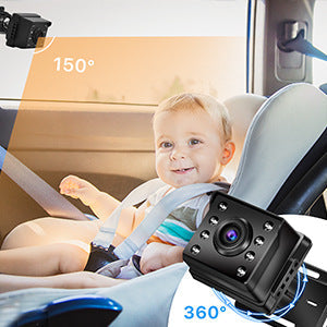 Monitor de bebé para coche de modelo privado HD 1080P de 4.3 pulgadas, espejo retrovisor con cámara para bebé