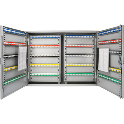 Adjustable Key Cabinet With Lock storage organizer in metal with blue red yellow green strips on Tampa Home & Garden Store