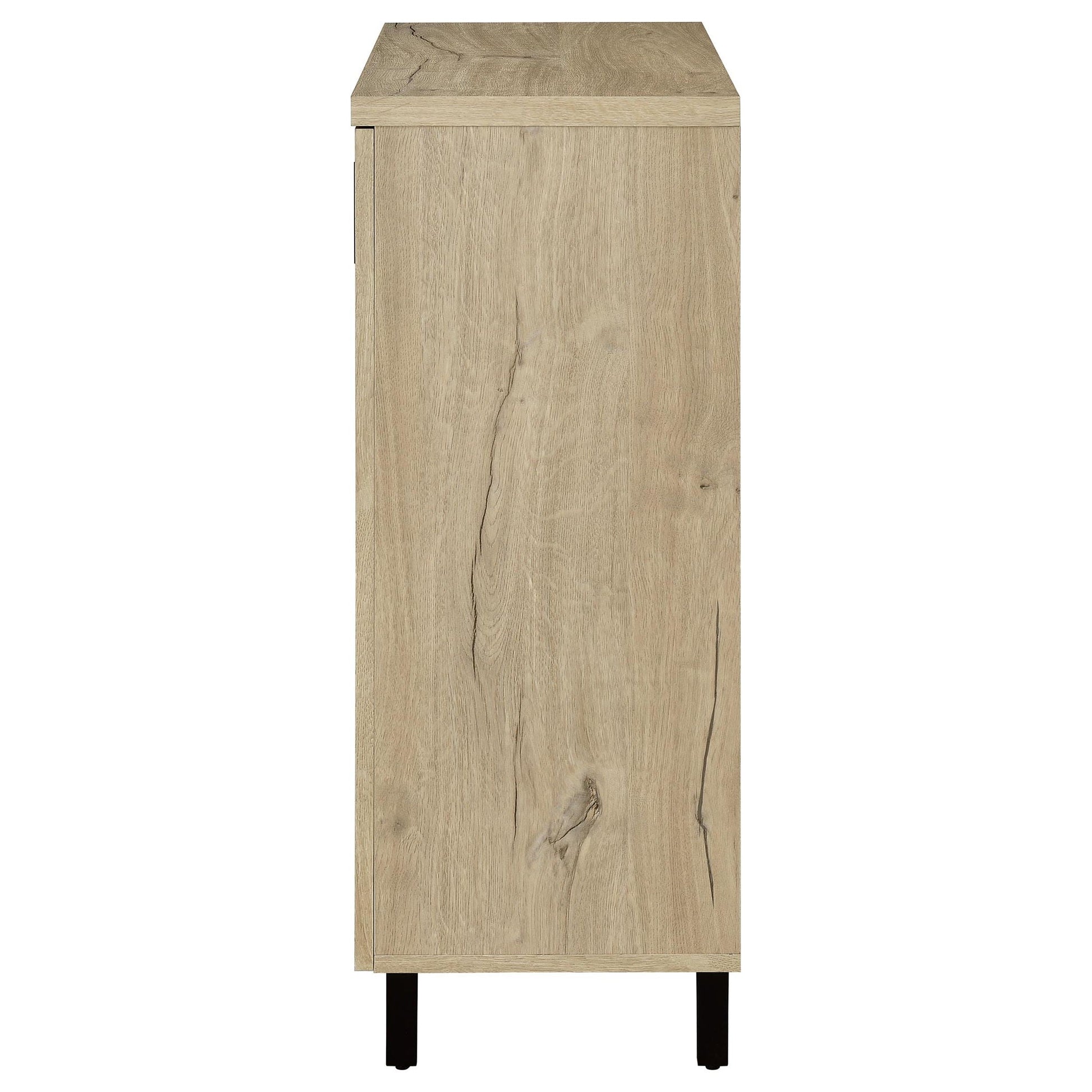 Clackamas 2-Door Storage Cabinet in light oak finish with black legs by HouseOfZazla on Tampa Home & Garden Store