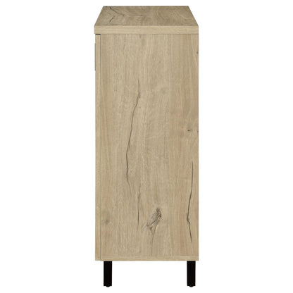 Clackamas 2-Door Storage Cabinet in light oak finish with black legs by HouseOfZazla on Tampa Home & Garden Store