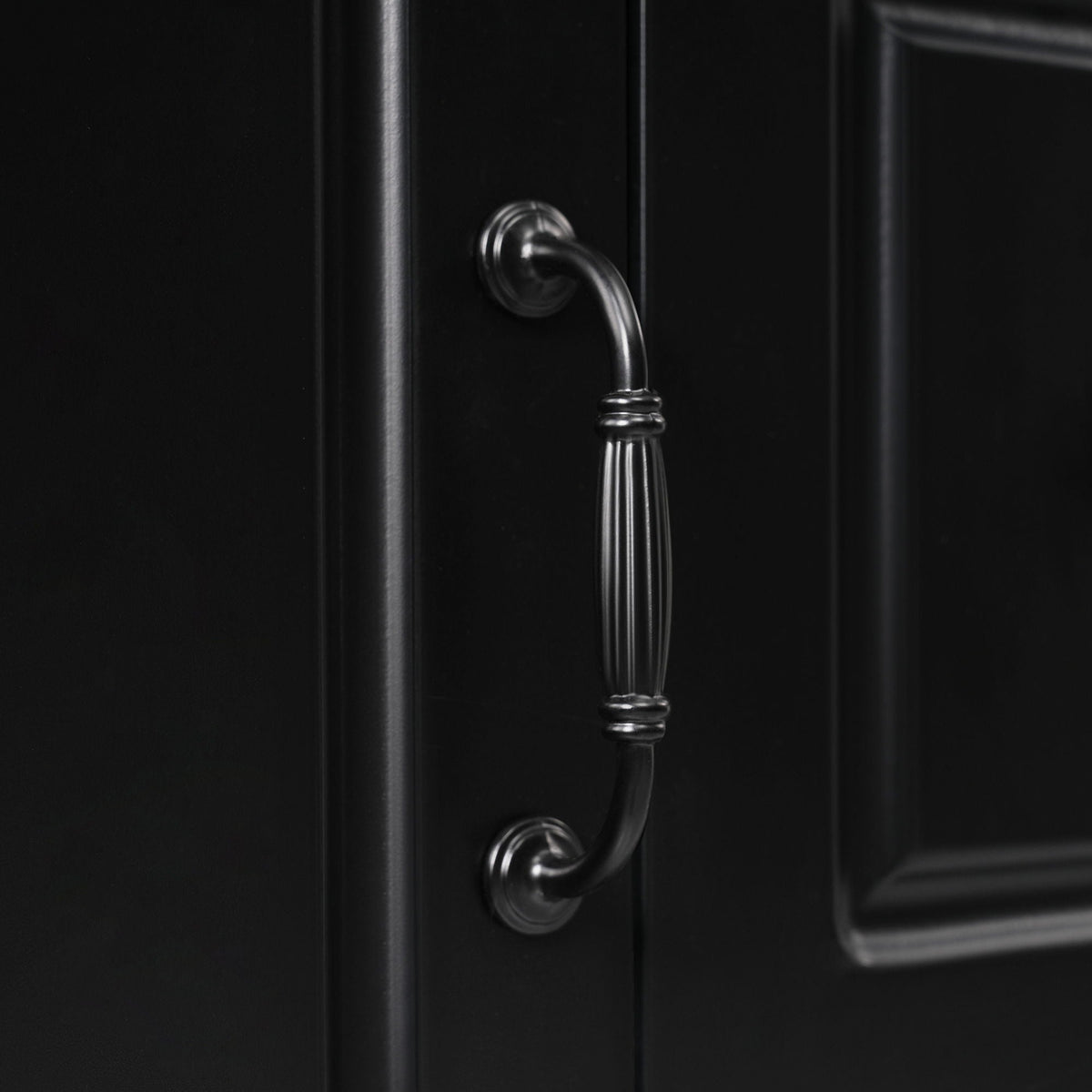 Retro bathroom vanity door with metal pull handle in black finish by HouseOfZazla on Tampa Home & Garden Store