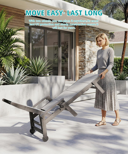 Set of Two Outdoor Pool Lounge Chairs for Patio