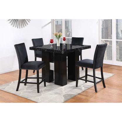 Mikha Bar Stools Set of Two in Black Velvet