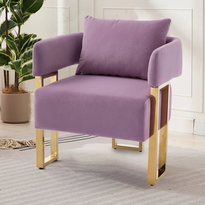 Modern Decorative Chair Teddy Fleece lavender upholstery with gold metal feet on Tampa Home & Garden Store
