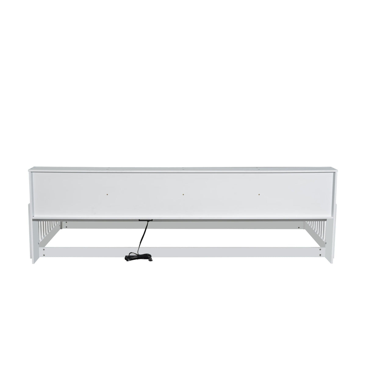 Floor bed with storage cabinets and USB ports, white metal frame by HouseOfZazla on Tampa Home & Garden Store