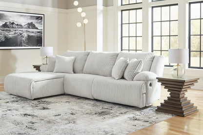 Top Tier Corduroy Reclining Sectional with Chaise