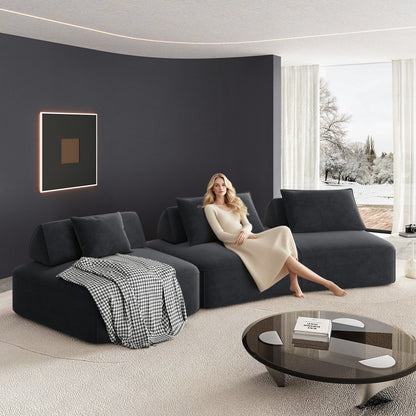 Modern Luxury Oversized Modular Sectional Sofa Set, 2-Piece Living Room by HouseOfZazla charcoal on Tampa Home & Garden Store