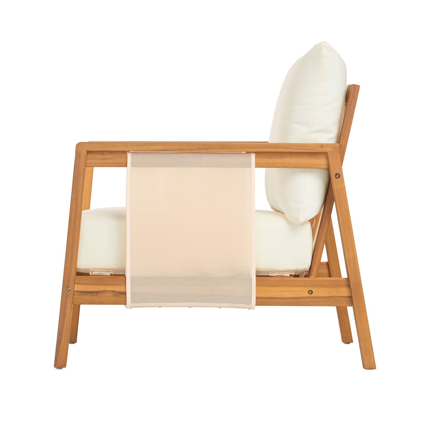 Acacia Wood and Textilene Outdoor Club Chair
