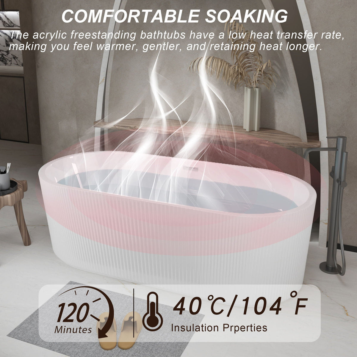 Modern double-wall freestanding soaker tub in pink by HouseOfZazla in a bathroom on Tampa Home & Garden Store