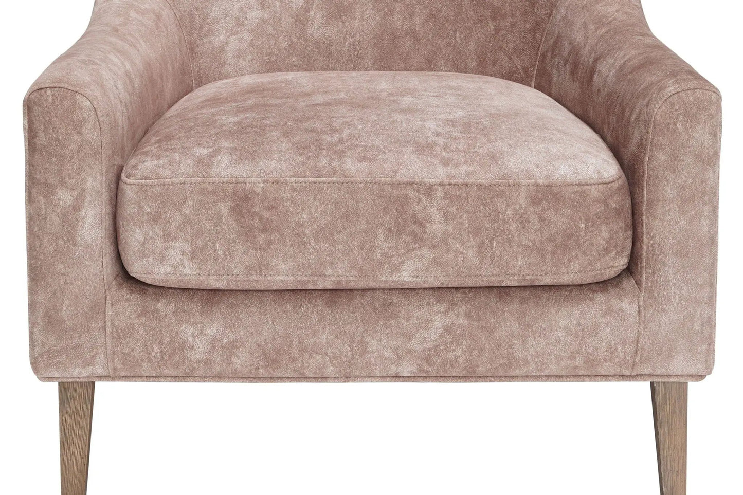 Hi Back Accent Chair light brown upholstery with curved back and wooden legs on Tampa Home & Garden Store