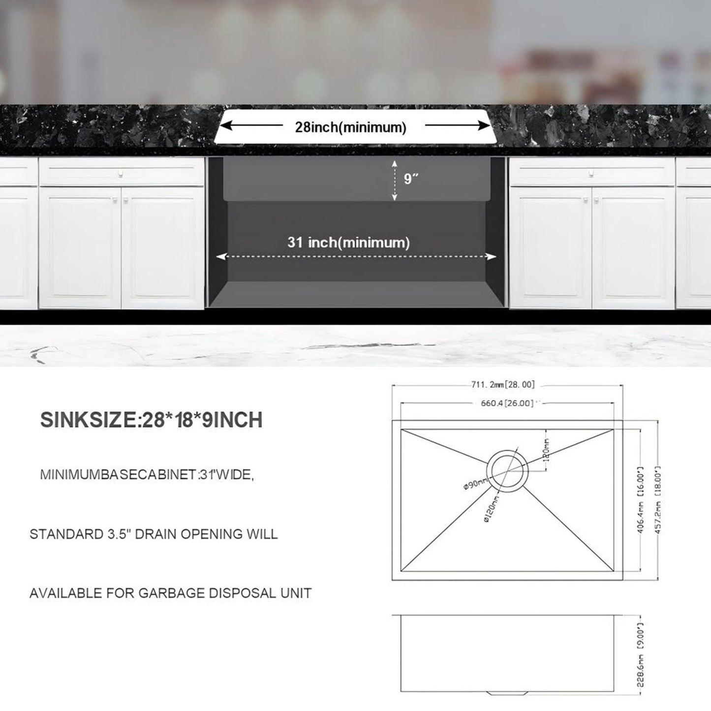 The Deep Single Bowl Undermount Stainless Sink