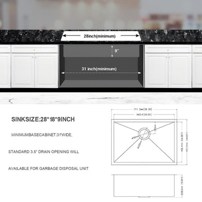 The Deep Single Bowl Undermount Stainless Sink