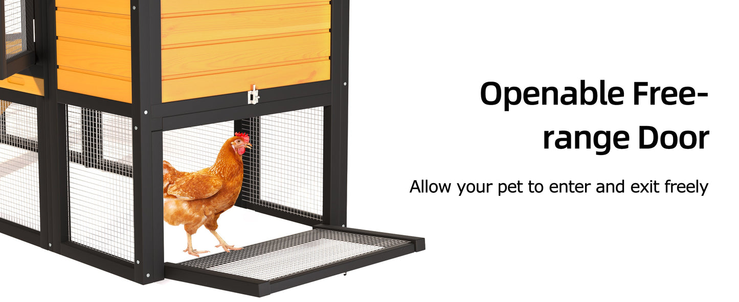 Large Outdoor Solid Wood Chicken Coop and Run