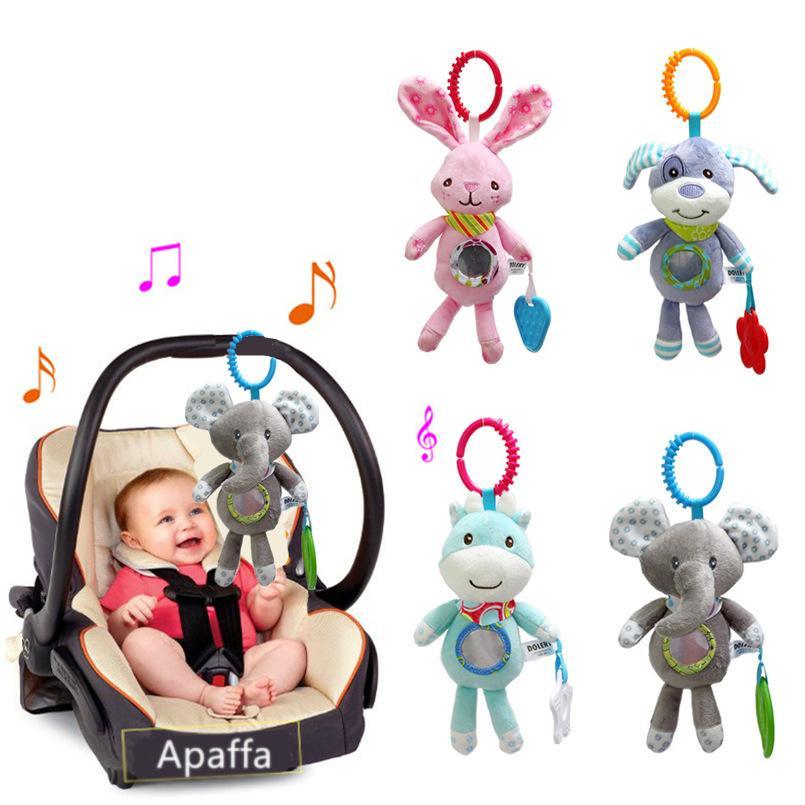 Stevvex Modern Baby Rattles set of 5 colorful hanging plush toys for stroller on Tampa Home & Garden Store