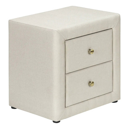 Nightstand With Upholstered Drawer For Bedroom