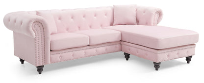 Nola Luxurious Microsuede and Tufted Chaise